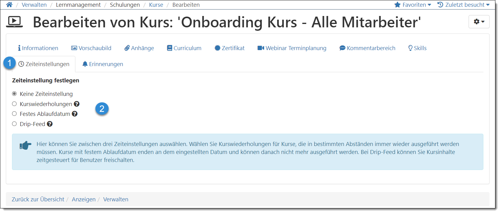 So stellen Sie ein festes Ablaufdatum für einen Kurs ein. | TUTORize